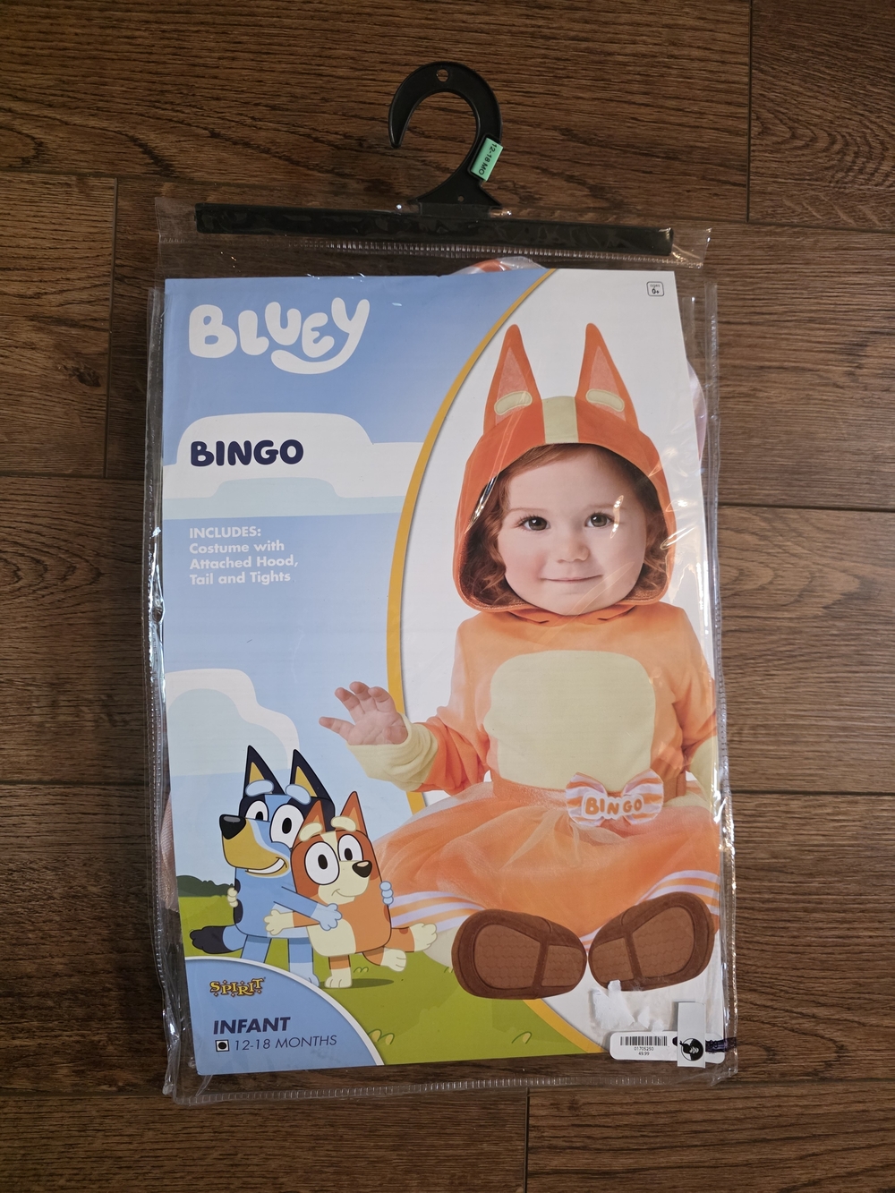 Spirit Orange and Cream Bingo Infant Costume with Hood and Tail